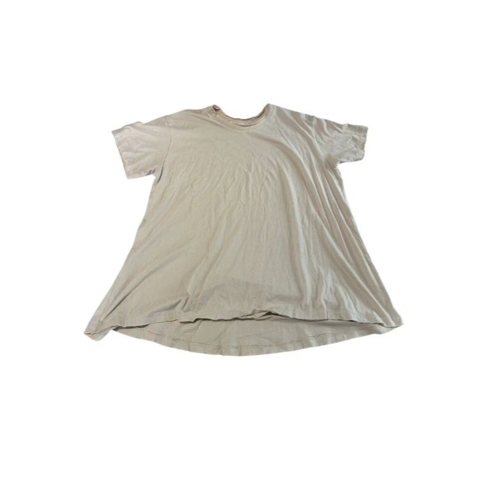 Zenana Beige Tan Swing Tunic T-Shirt Flowy A-Line Top Size S/M